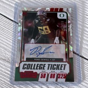 2021 Panini Contenders Draft Picks Autograph Penei Sewell 12 of 23 Cracked Ice